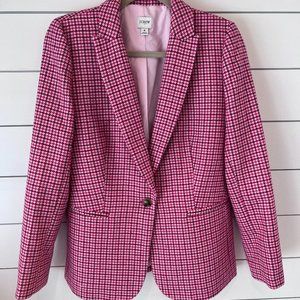 J. Crew Factory Pink Houndstooth Jacket